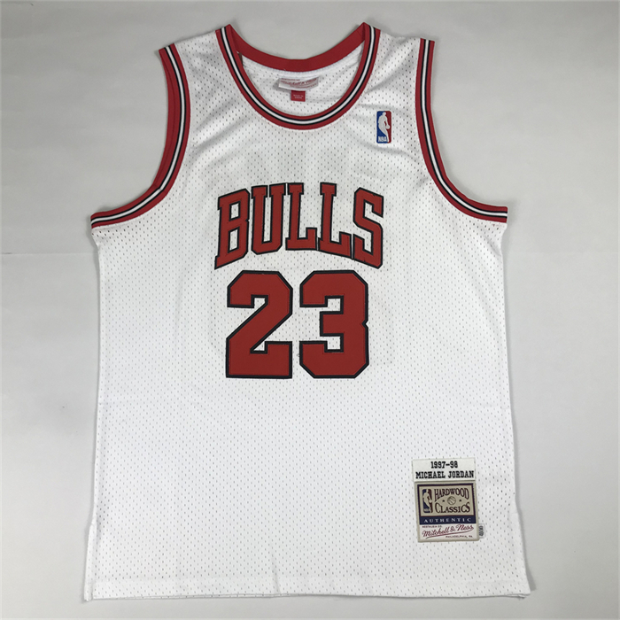 Camiseta Chicago Bulls Michael Jordan NO 23 Autentico 1997-98 Blanco